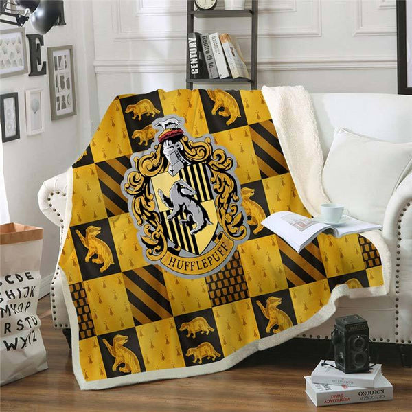 Harry Potter Hufflepuff Fleece Throw Blanket for Adult Kids - Homeywow