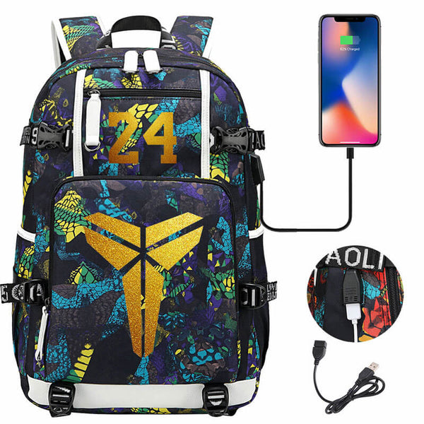 Basketball Lakers 24 Kobe Bryant Backpack Mamba Travel