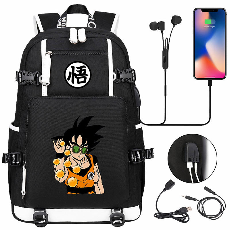 Dragon Ball Z Backpack Goku SchoolBag with USB Charging Port