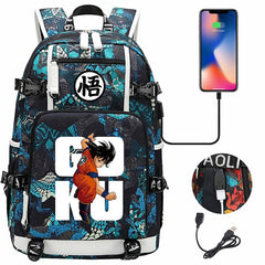 Dragon Ball Z Backpack Goku SchoolBag with USB Charging Port