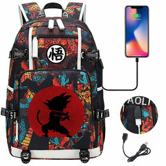 Dragon Ball Z Backpack Goku SchoolBag with USB Charging Port