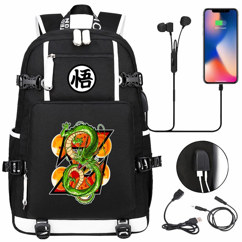 Dragon Ball Z Backpack Goku SchoolBag with USB Charging Port