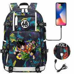 Dragon Ball Z Backpack Goku SchoolBag with USB Charging Port