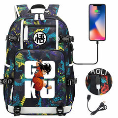 Dragon Ball Z Backpack Goku SchoolBag with USB Charging Port