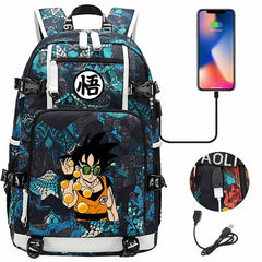 Dragon Ball Z Backpack Goku SchoolBag with USB Charging Port