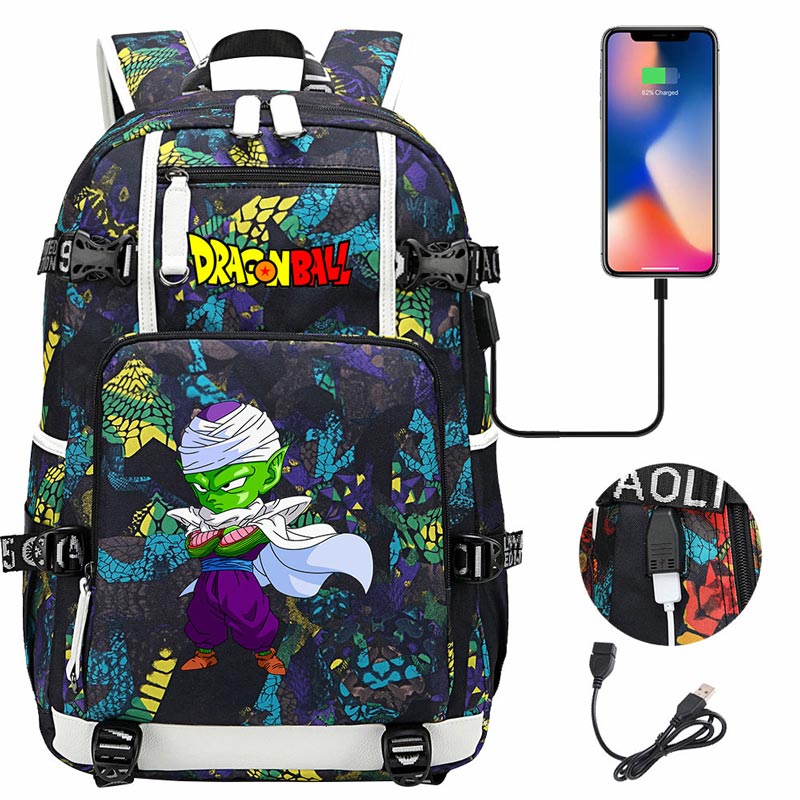 Dragon Ball Z Backpack Goku SchoolBag with USB Charging Port