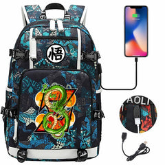 Dragon Ball Z Backpack Goku SchoolBag with USB Charging Port