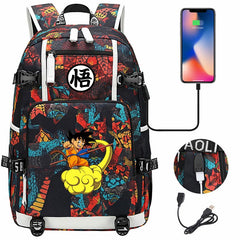 Dragon Ball Z Backpack Goku SchoolBag with USB Charging Port