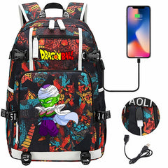 Dragon Ball Z Backpack Goku SchoolBag with USB Charging Port