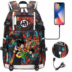 Dragon Ball Z Backpack Goku SchoolBag with USB Charging Port