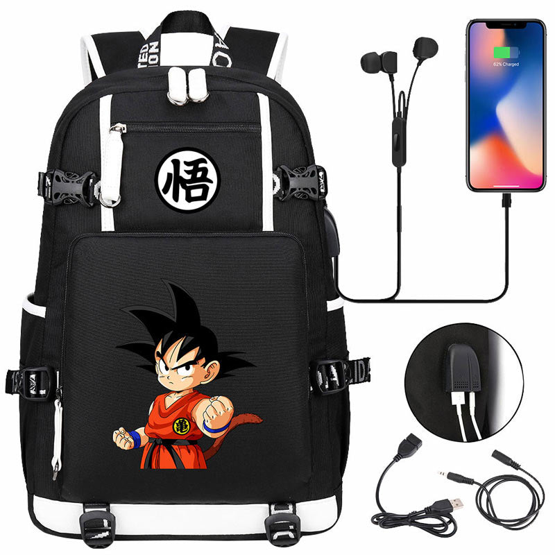 Dragon Ball Z Backpack Goku SchoolBag with USB Charging Port