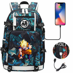 Dragon Ball Z Backpack Goku SchoolBag with USB Charging Port