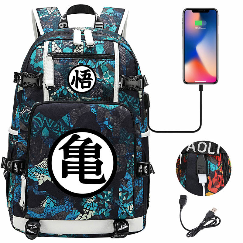 Dragon Ball Z Backpack Goku SchoolBag with USB Charging Port