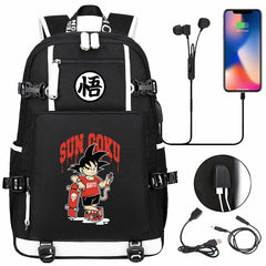 Dragon Ball Z Backpack Goku SchoolBag with USB Charging Port