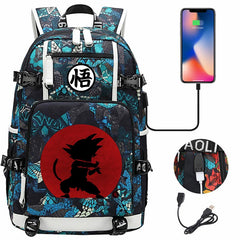 Dragon Ball Z Backpack Goku SchoolBag with USB Charging Port