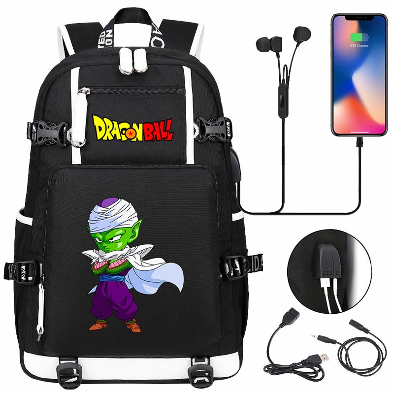 Dragon Ball Z Backpack Goku SchoolBag with USB Charging Port