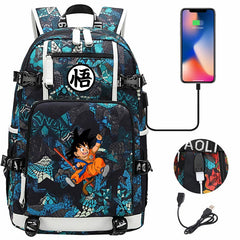 Dragon Ball Z Backpack Goku SchoolBag with USB Charging Port