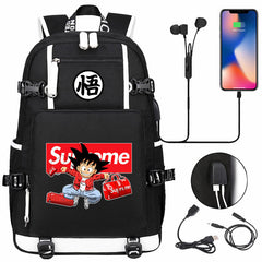 Dragon Ball Z Backpack Goku SchoolBag with USB Charging Port