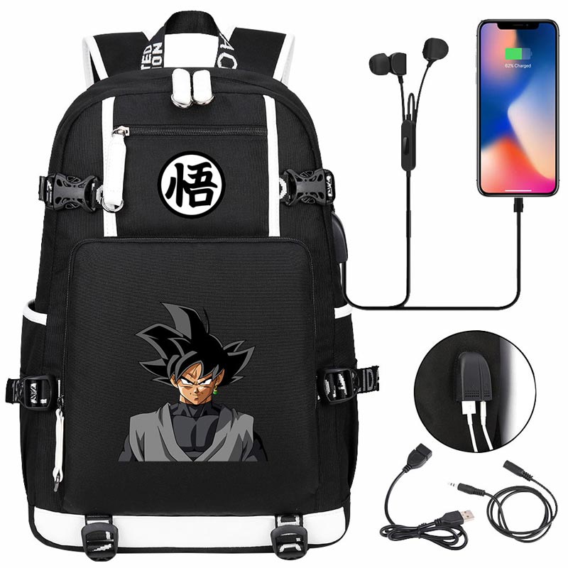 Dragon Ball Z Backpack Goku SchoolBag with USB Charging Port