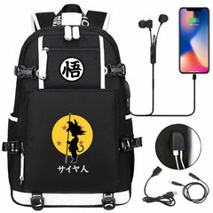 Dragon Ball Z Backpack Goku SchoolBag with USB Charging Port