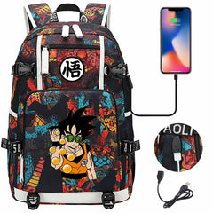 Dragon Ball Z Backpack Goku SchoolBag with USB Charging Port