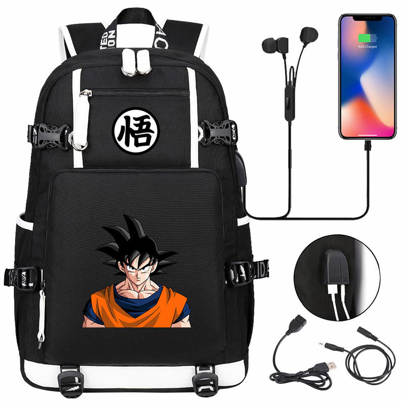 Dragon Ball Z Backpack Goku SchoolBag with USB Charging Port