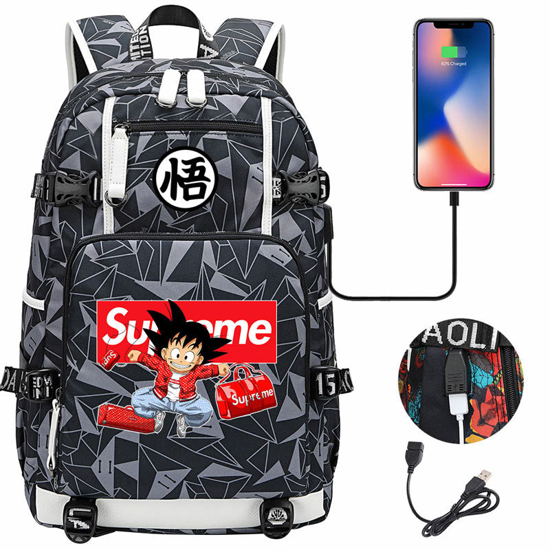 Dragon Ball Z Backpack Goku SchoolBag with USB Charging Port