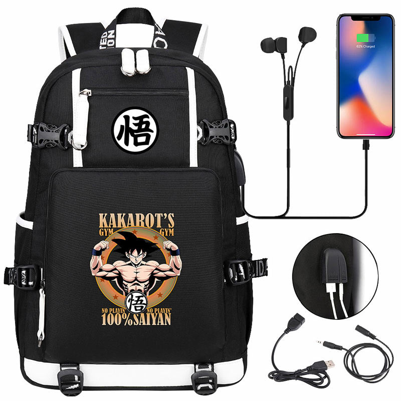 Dragon Ball Z Backpack Goku SchoolBag with USB Charging Port