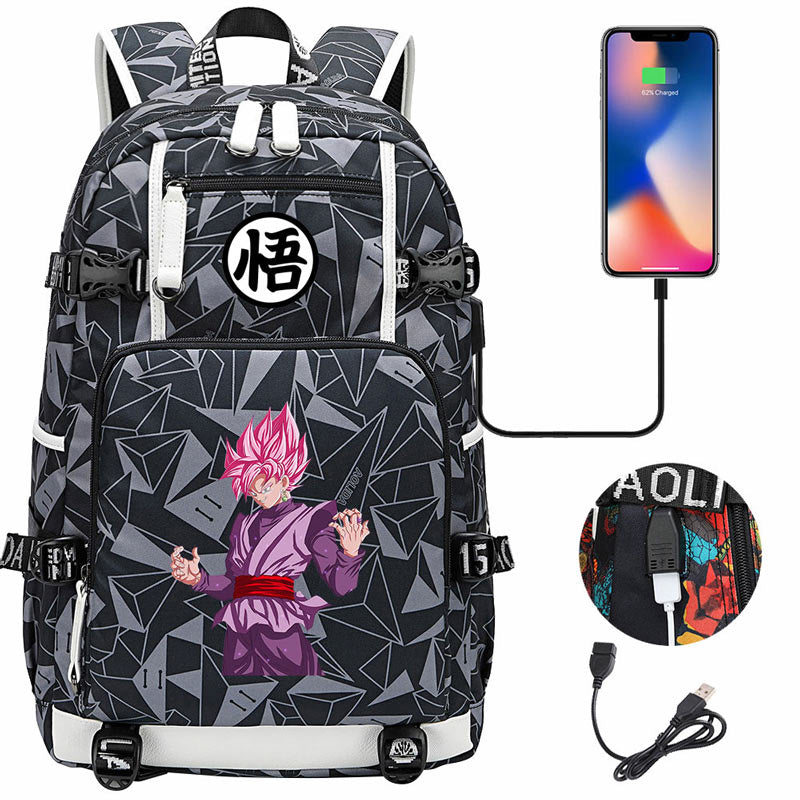 Dragon Ball Z Backpack Goku SchoolBag with USB Charging Port