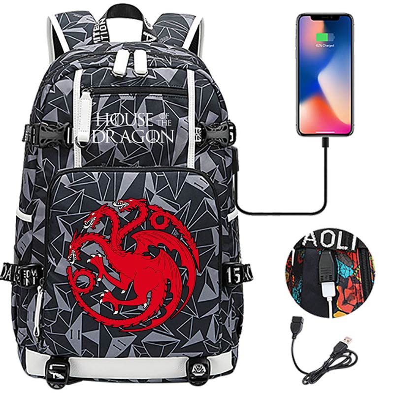 Game of Thrones Backpack with USB Charging Port