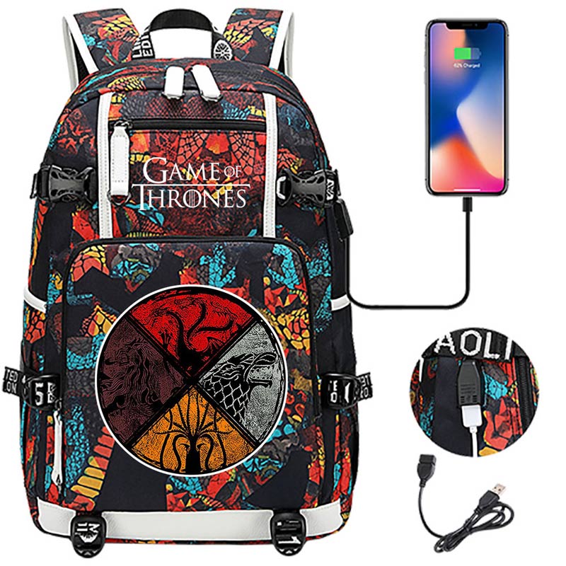 Game of Thrones Backpack with USB Charging Port