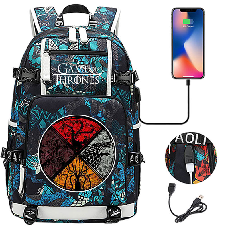 Game of Thrones Backpack with USB Charging Port