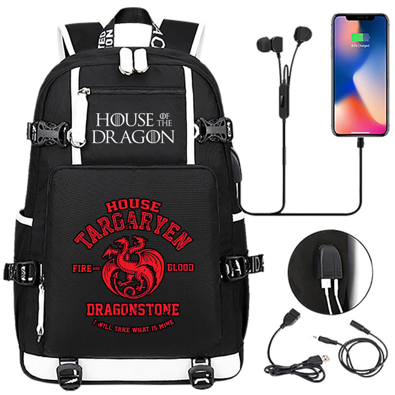 Game of Thrones Backpack with USB Charging Port