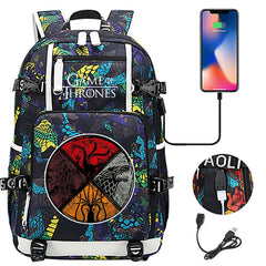 Game of Thrones Backpack with USB Charging Port