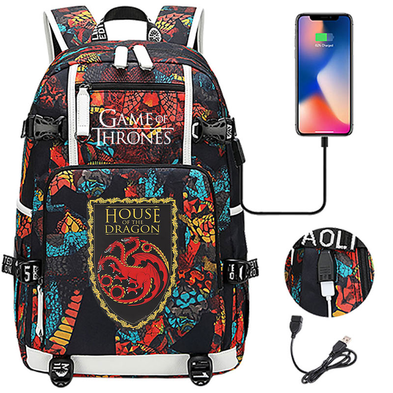 Game of Thrones Backpack with USB Charging Port