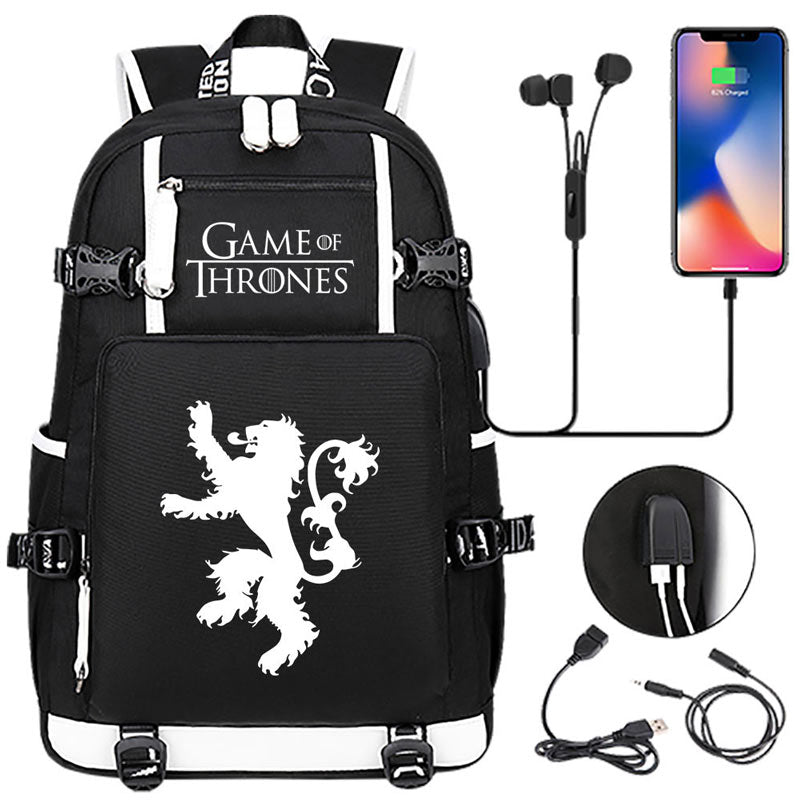 Game of Thrones Backpack with USB Charging Port