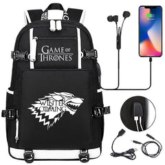 Game of Thrones Backpack with USB Charging Port