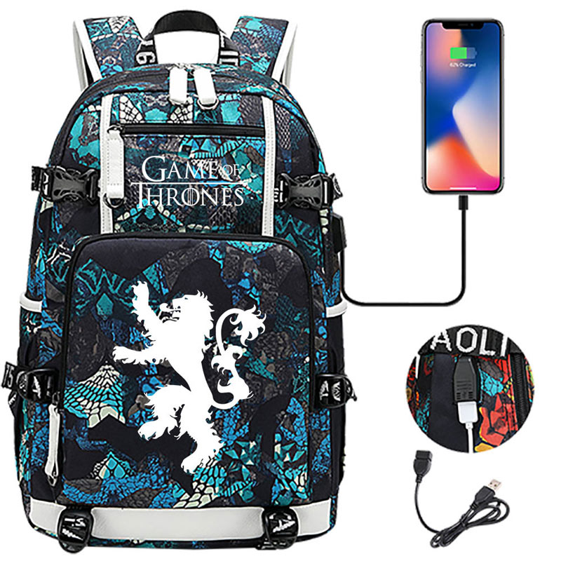 Game of Thrones Backpack with USB Charging Port