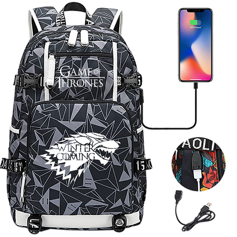 Game of Thrones Backpack with USB Charging Port