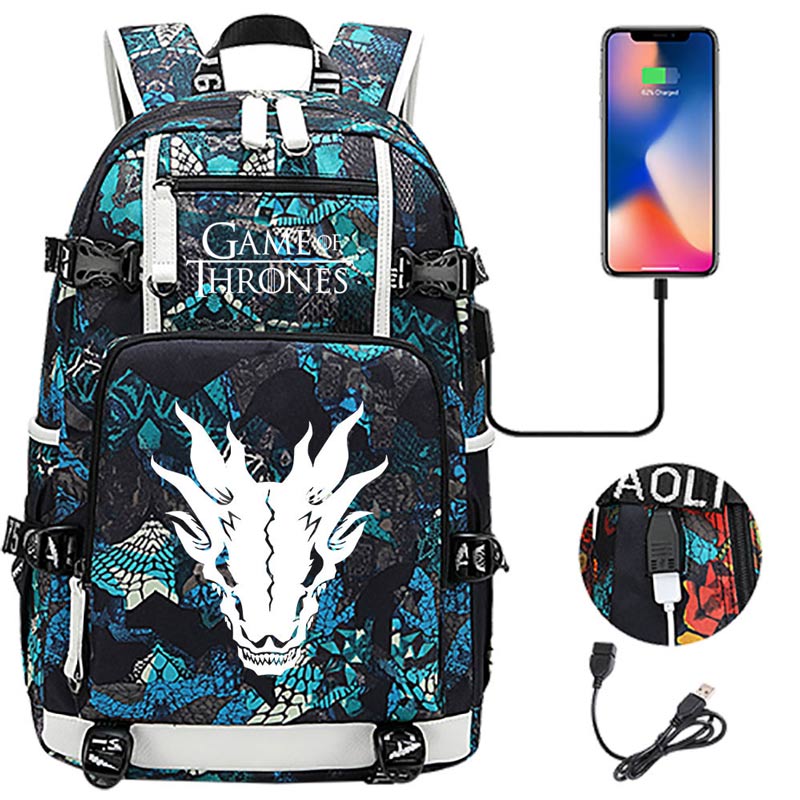 Game of Thrones Backpack with USB Charging Port