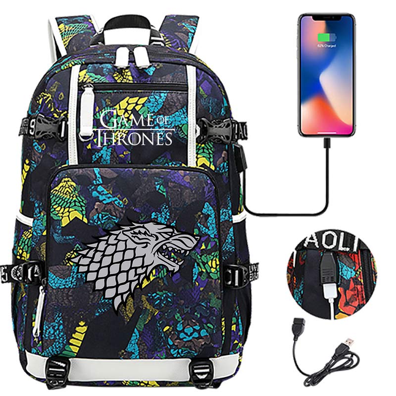 Game of Thrones Backpack with USB Charging Port