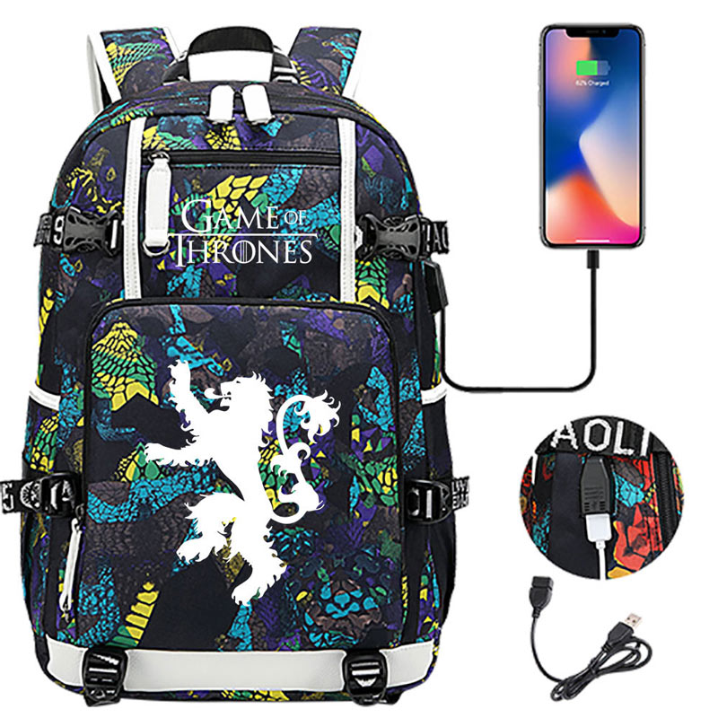 Game of Thrones Backpack with USB Charging Port