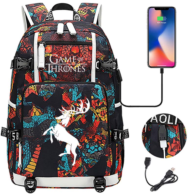 Game of Thrones Backpack with USB Charging Port