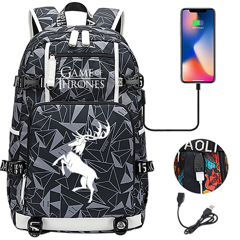 Game of Thrones Backpack with USB Charging Port