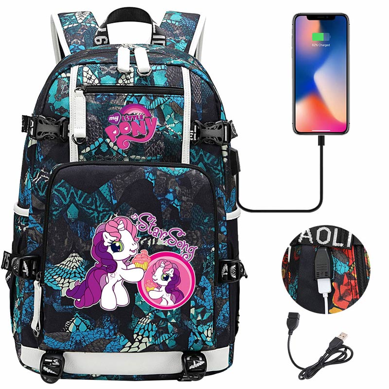 My Little Pony SchoolBag Backpack with USB Charging Port