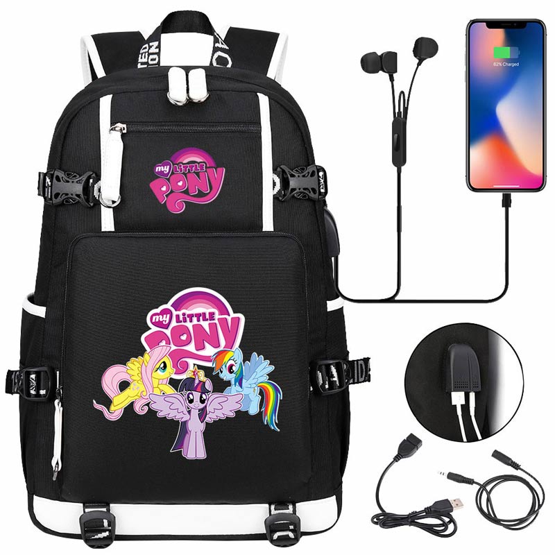 My Little Pony SchoolBag Backpack with USB Charging Port