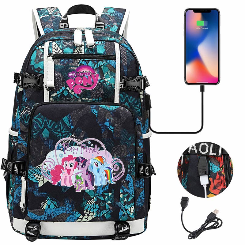 My Little Pony SchoolBag Backpack with USB Charging Port