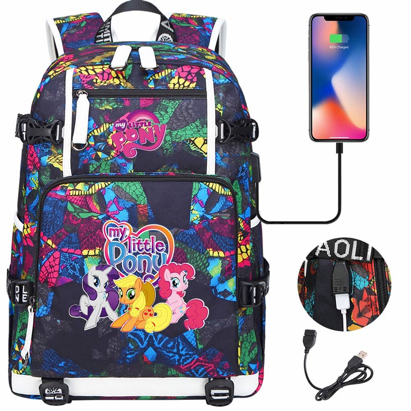 My Little Pony SchoolBag Backpack with USB Charging Port