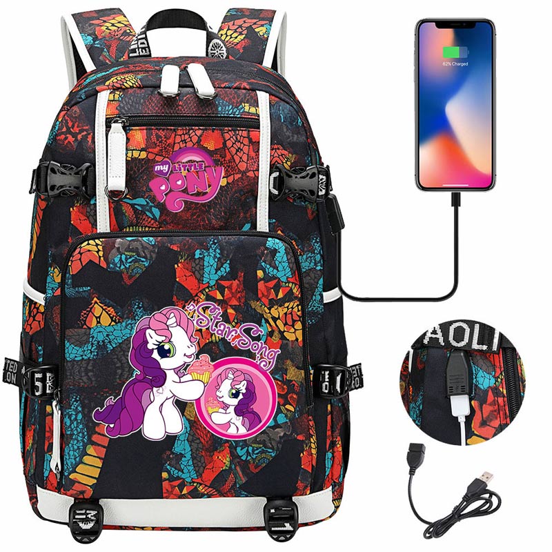 My Little Pony SchoolBag Backpack with USB Charging Port