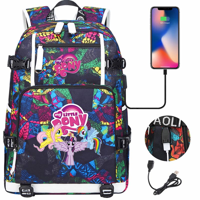 My Little Pony SchoolBag Backpack with USB Charging Port